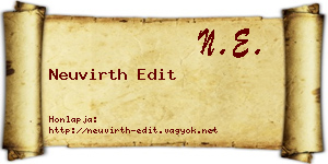 Neuvirth Edit névjegykártya